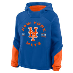 New York Mets Women's Oversized Time to Win Pullover Hoodie Royal