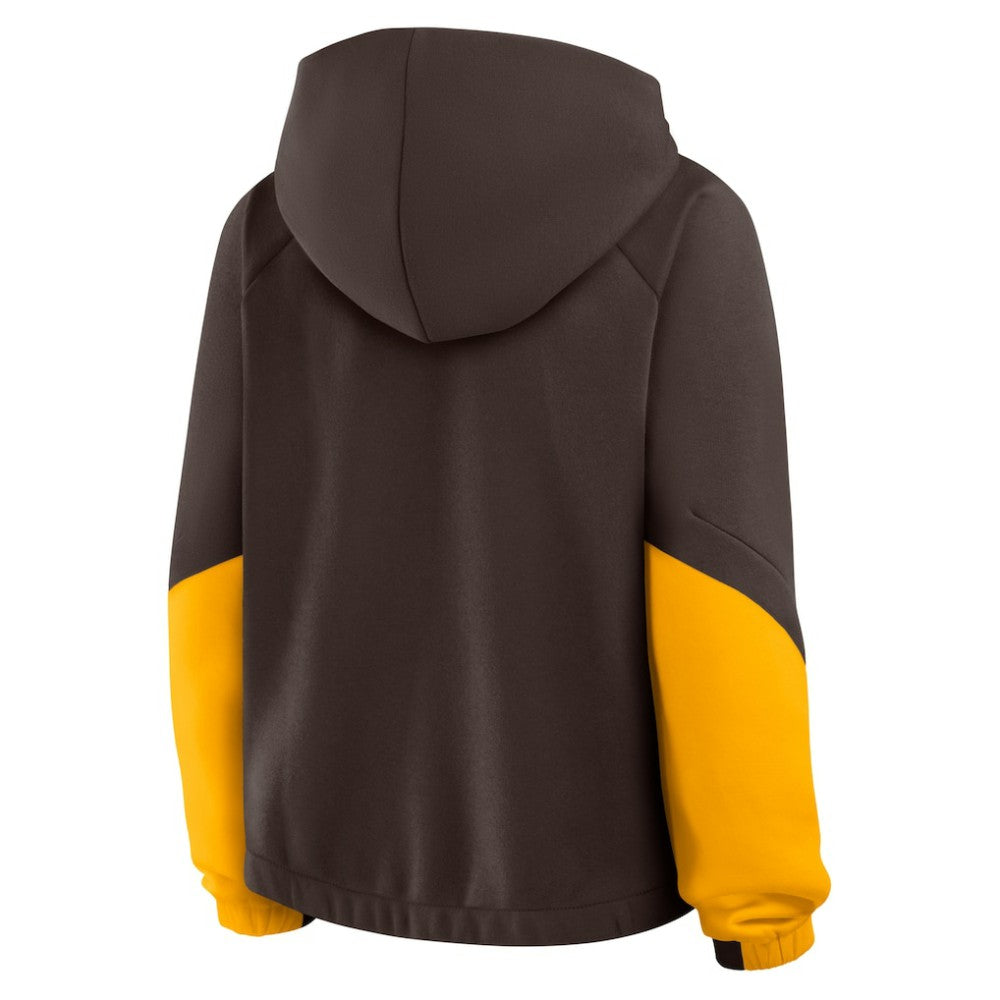 San Diego Padres Women's Oversized Time to Win Pullover Hoodie Brown