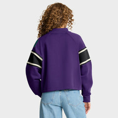 Arizona Diamondbacks Women's Oversized Toss Sweep Raglan Pullover Sweatshirt Purple