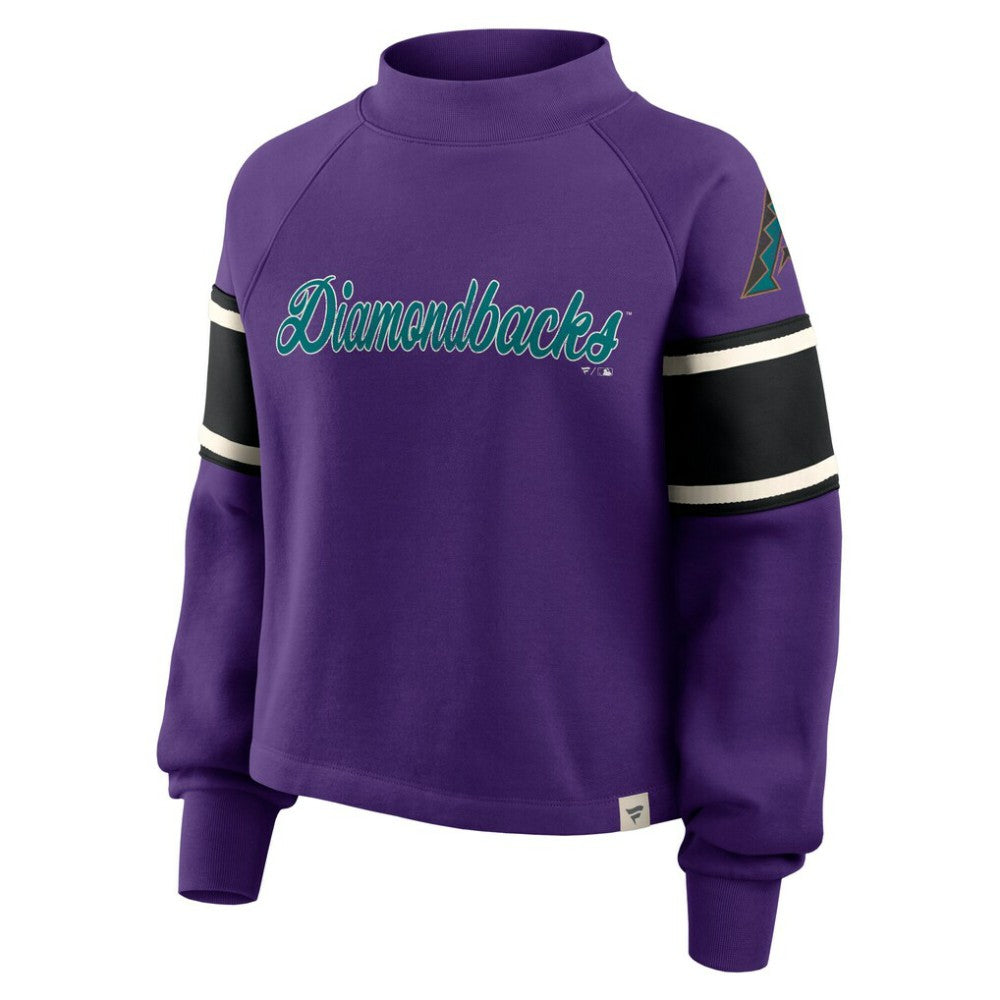 Arizona Diamondbacks Women's Oversized Toss Sweep Raglan Pullover Sweatshirt Purple
