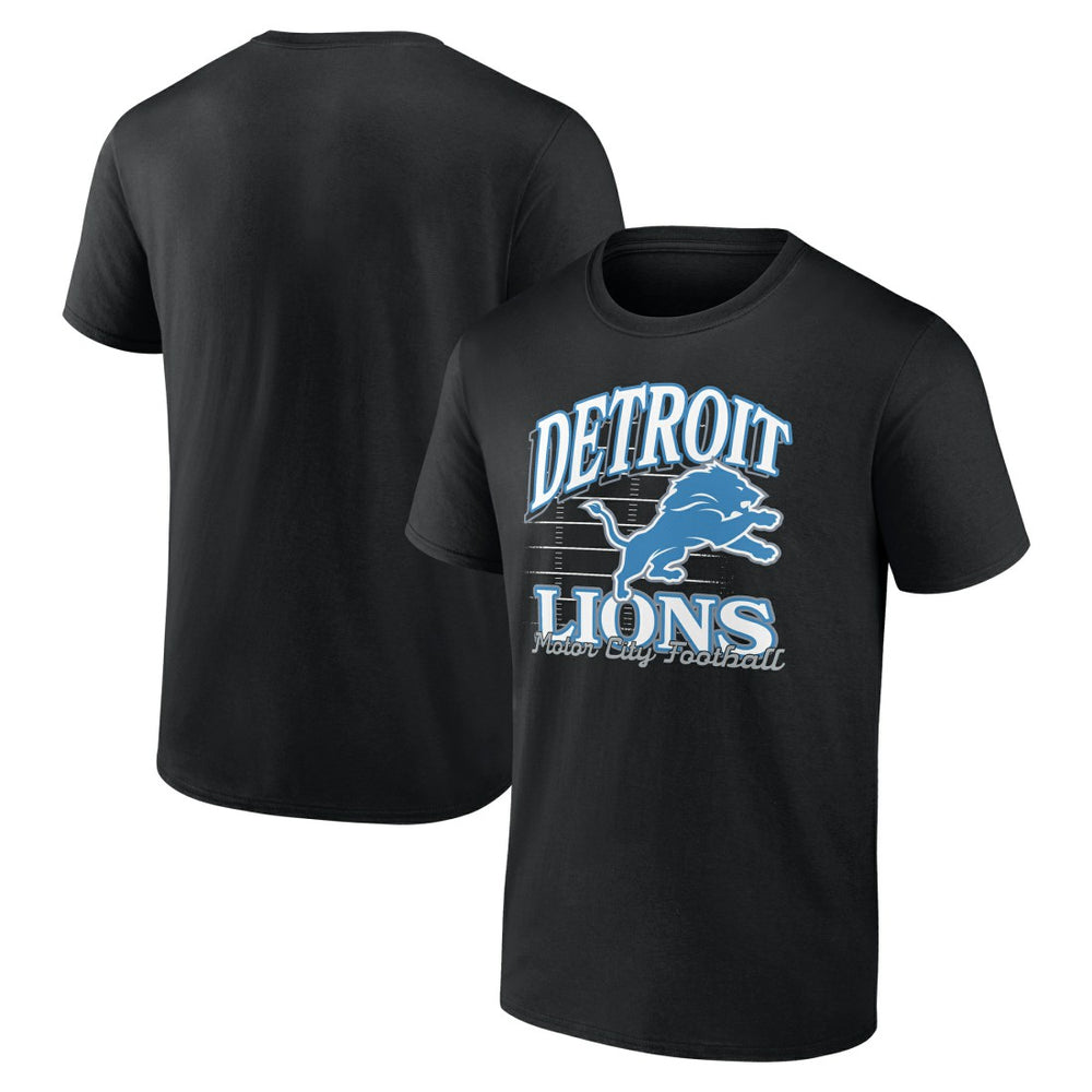 Detroit Lions Retro Gridiron T-Shirt - Black cheap