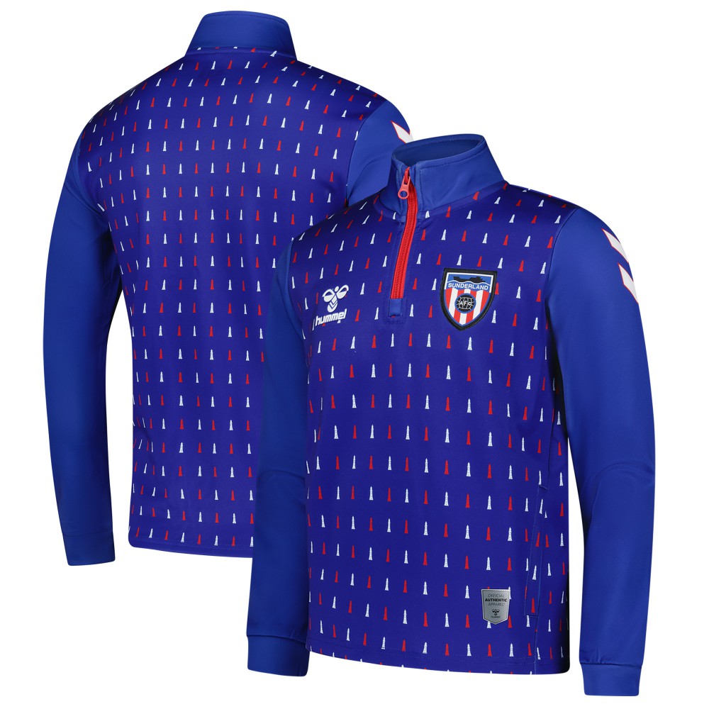 Sunderland Hummel Away Pre-Match Half Zip - Blue discount