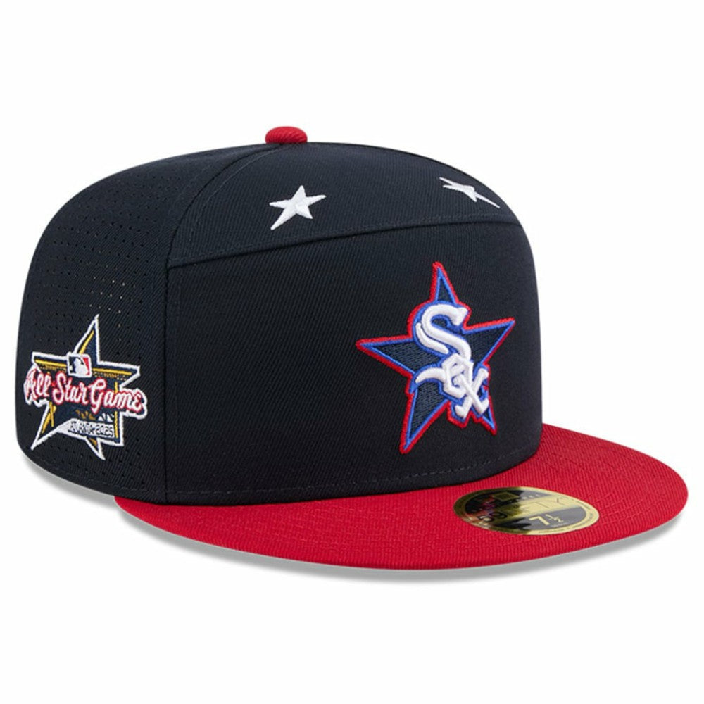 Chicago White Sox 2025 MLB All-Star Game Workout Side Patch 59FIFTY Fitted Hat Navy/Red