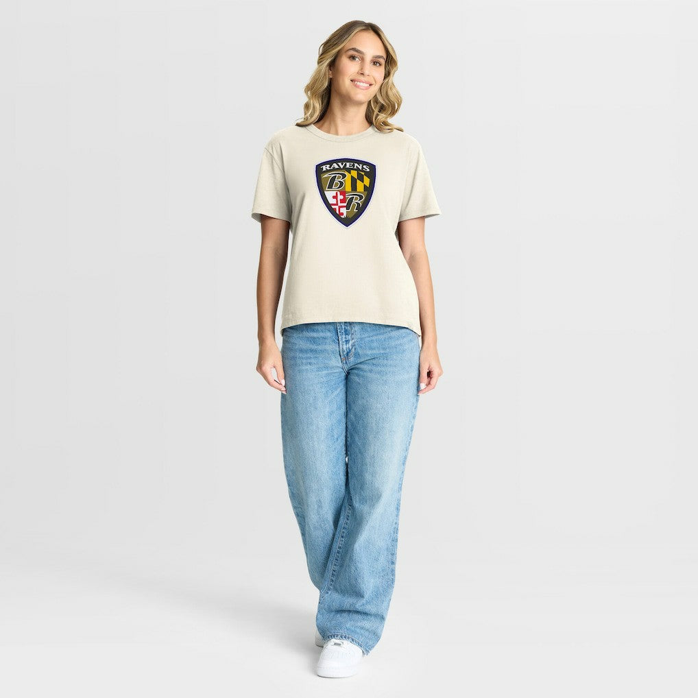 Baltimore Ravens Women's Dove Legacy T-Shirt - Cream outlet