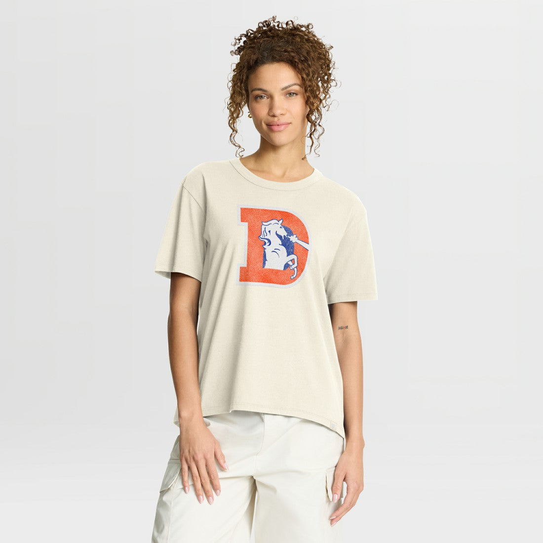 Denver Broncos Women's Dove Legacy T-Shirt - Cream for sale