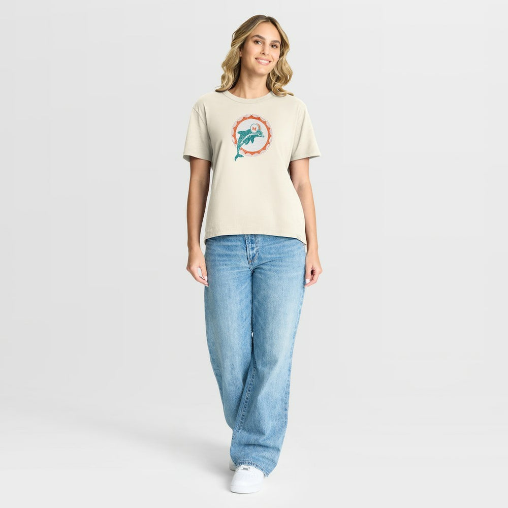 Miami Dolphins Women's Dove Legacy T-Shirt - Cream discount