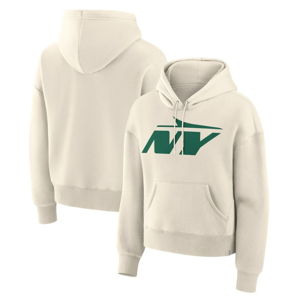 New York Jets Women's Dove Legacy Pullover Hoodie - Cream discount