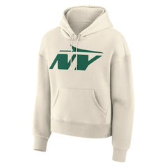 New York Jets Women's Dove Legacy Pullover Hoodie - Cream discount