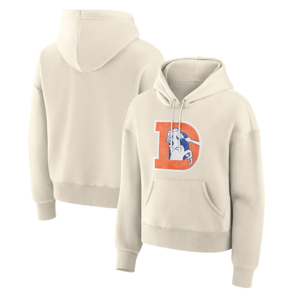 Denver Broncos Women's Dove Legacy Pullover Hoodie - Cream for sale