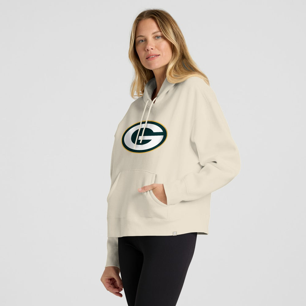 Green Bay Packers Women's Dove Legacy Pullover Hoodie - Cream sale