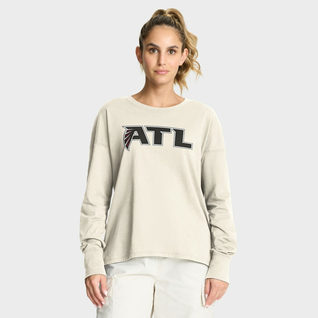 Atlanta Falcons Women's Dove Legacy Long Sleeve T-Shirt - Cream discount