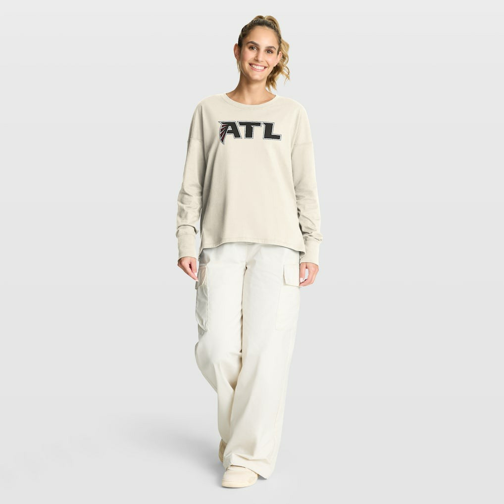 Atlanta Falcons Women's Dove Legacy Long Sleeve T-Shirt - Cream discount
