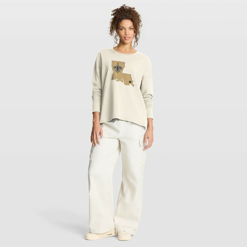 New Orleans Saints Women's Dove Legacy Long Sleeve T-Shirt - Cream cheap