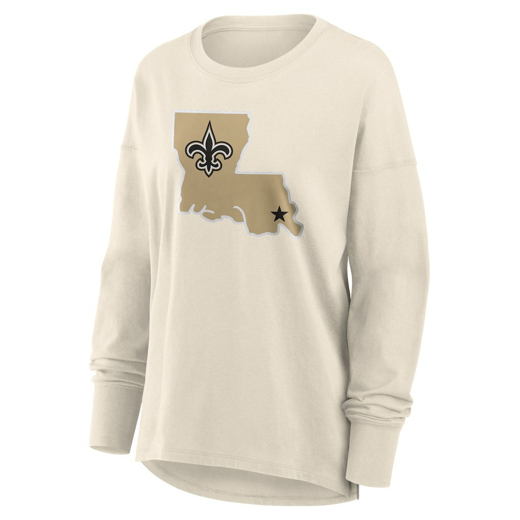 New Orleans Saints Women's Dove Legacy Long Sleeve T-Shirt - Cream cheap