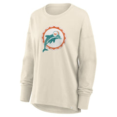 Miami Dolphins Women's Dove Legacy Long Sleeve T-Shirt - Cream sale