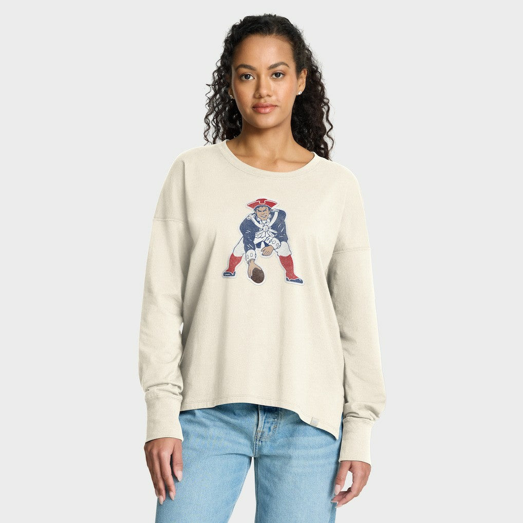 New England Patriots Women's Dove Legacy Long Sleeve T-Shirt - Cream discount