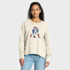 New England Patriots Women's Dove Legacy Long Sleeve T-Shirt - Cream discount