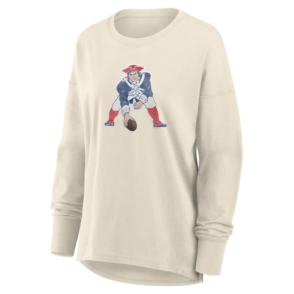 New England Patriots Women's Dove Legacy Long Sleeve T-Shirt - Cream discount