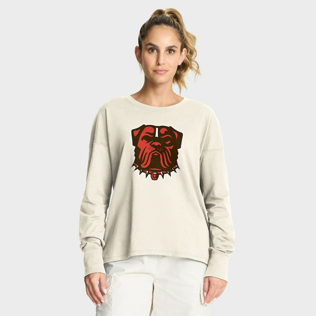 Cleveland Browns Women's Dove Legacy Long Sleeve T-Shirt - Cream on sale