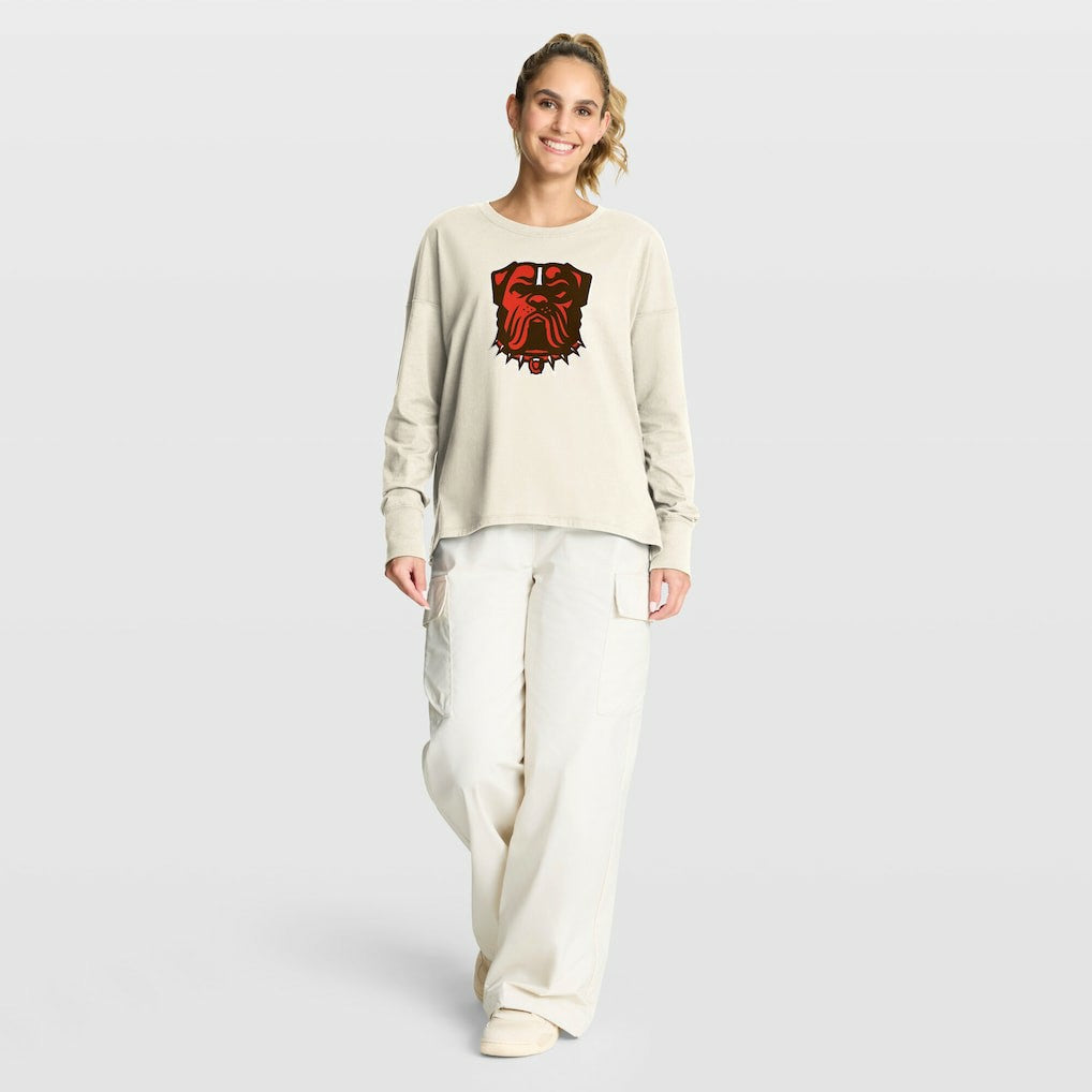 Cleveland Browns Women's Dove Legacy Long Sleeve T-Shirt - Cream on sale
