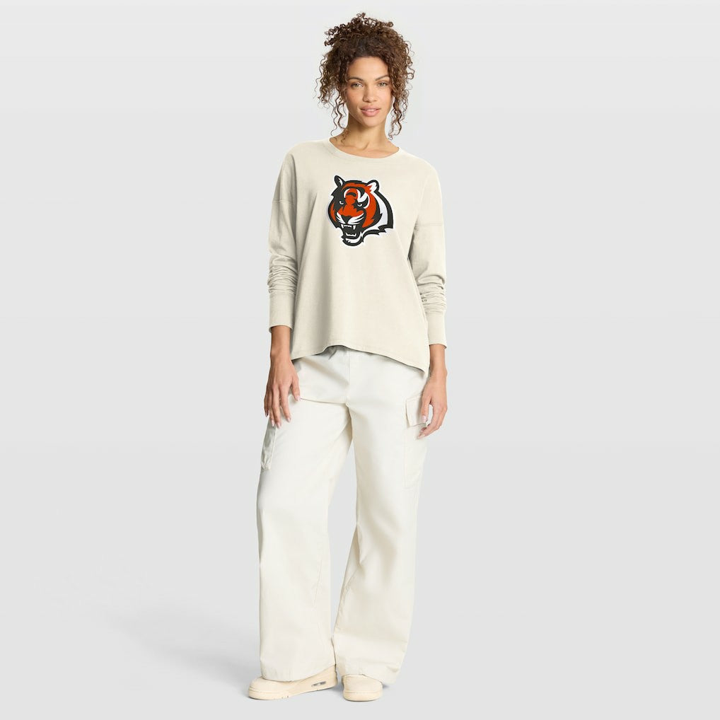 Cincinnati Bengals Women's Dove Legacy Long Sleeve T-Shirt - Cream on sale