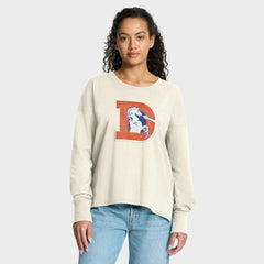 Denver Broncos Women's Dove Legacy Long Sleeve T-Shirt - Cream on sale