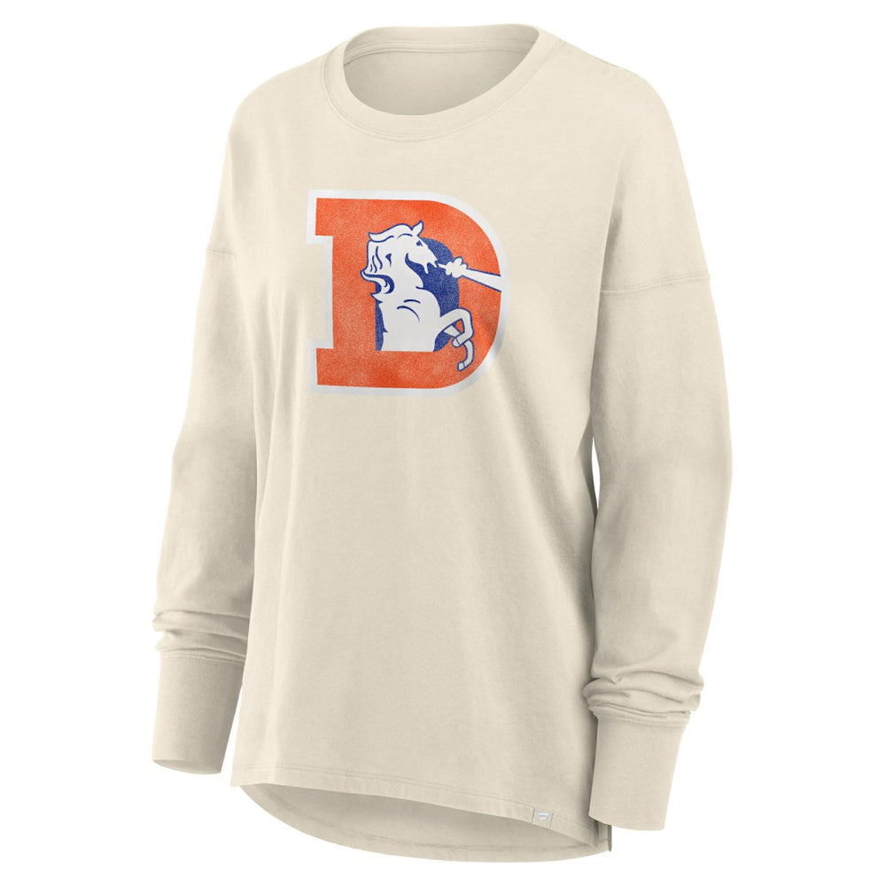 Denver Broncos Women's Dove Legacy Long Sleeve T-Shirt - Cream on sale