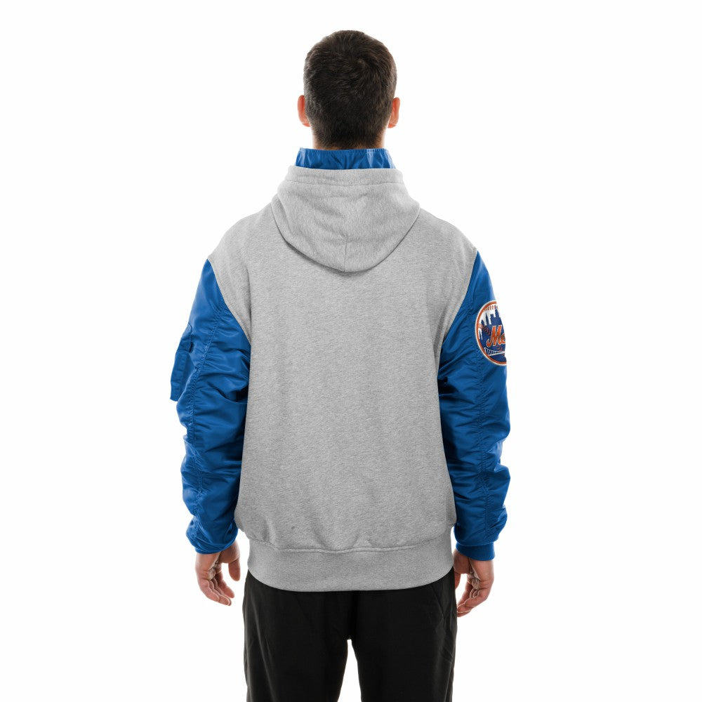 New York Mets x Alpha Industries MA-1 Full-Zip Hoodie Jacket Royal/Grey