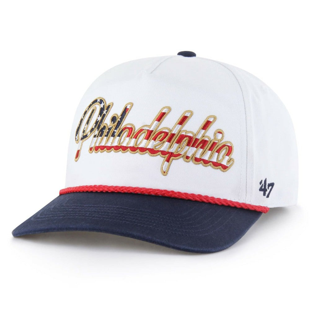 Philadelphia Phillies Patriotic Overhand Hitch Adjustable Hat White