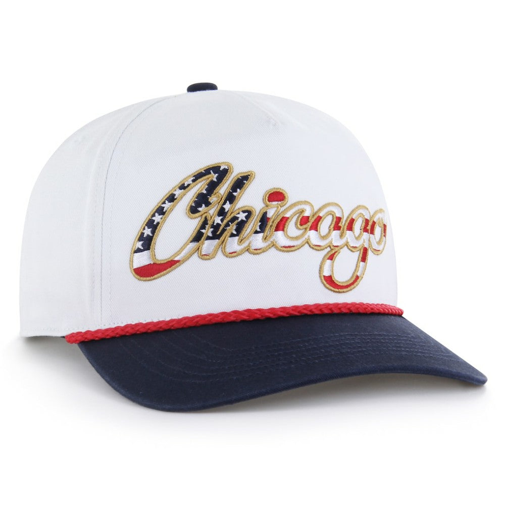 Chicago Cubs Patriotic Overhand Hitch Adjustable Hat White
