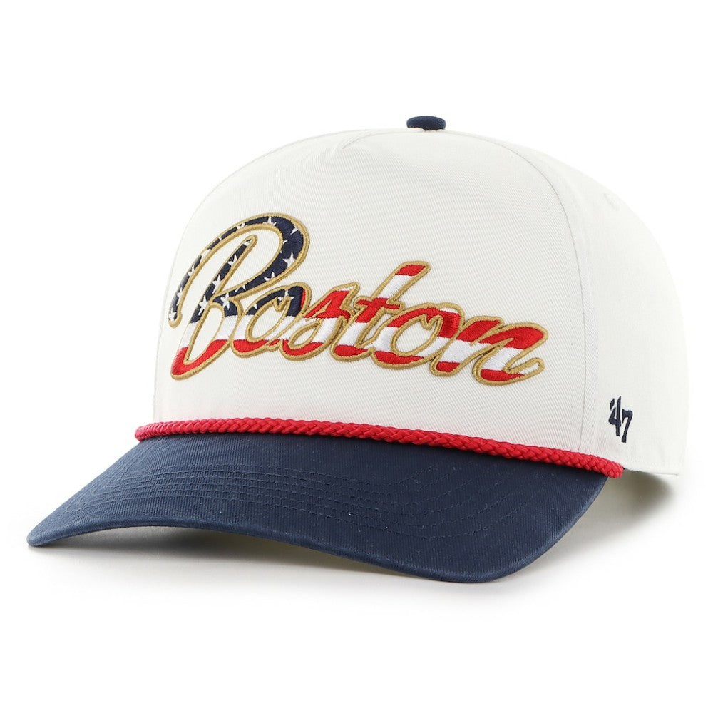 Boston Red Sox Patriotic Overhand Hitch Adjustable Hat White