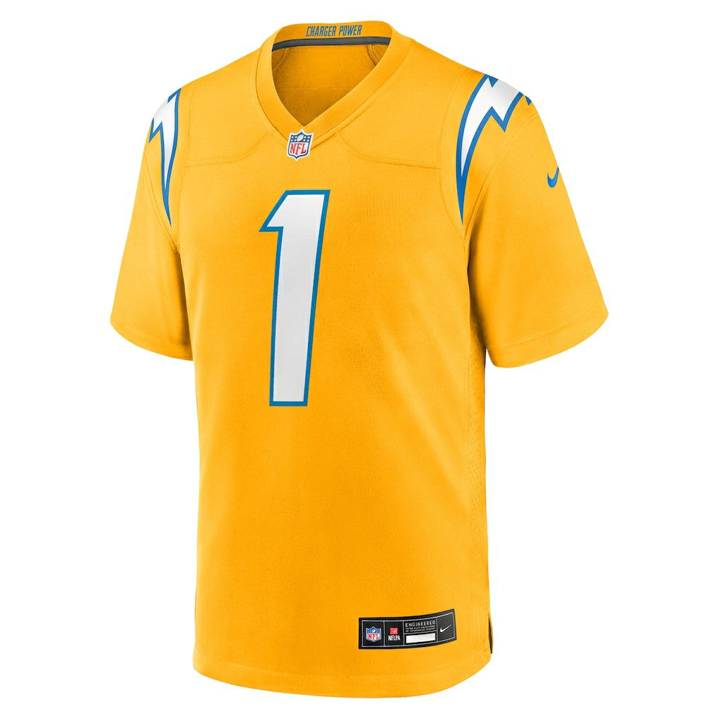 Quentin Johnston Los Angeles Chargers Alternate Charger Power Game Player Jersey - Gold sale