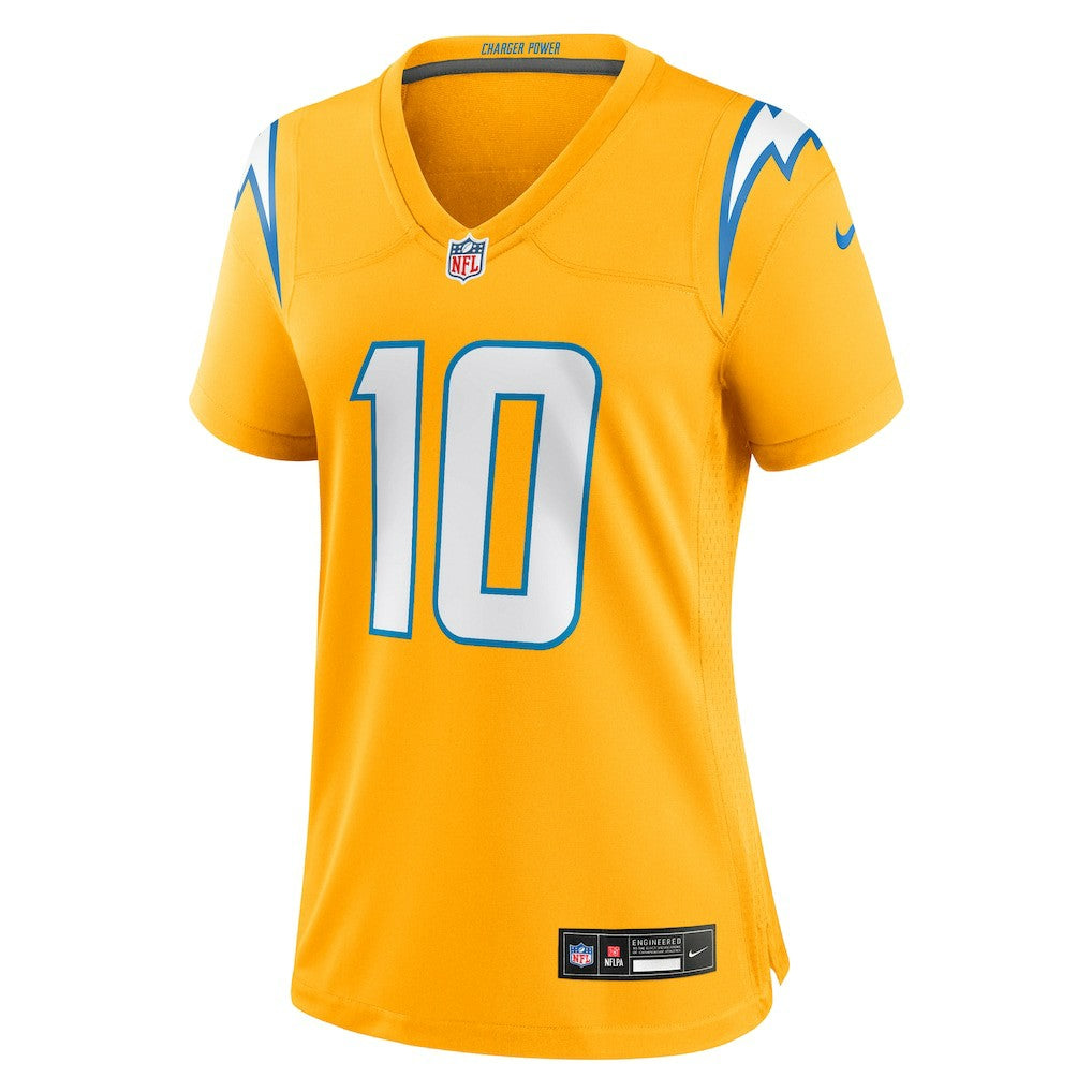 Justin Herbert Los Angeles Chargers Women's Alternate Charger Power Game Jersey - Gold on sale