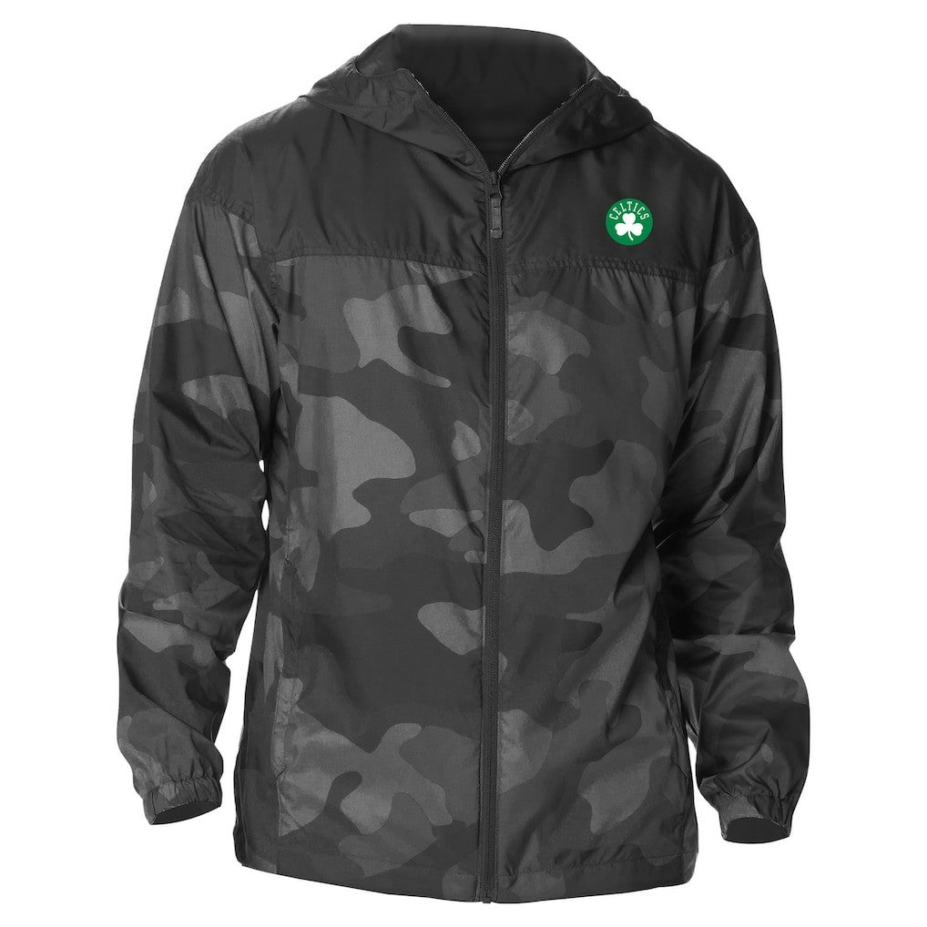 Boston Celtics Camo Flash Challenger Windbreaker Full-Zip Jacket - Black for sale
