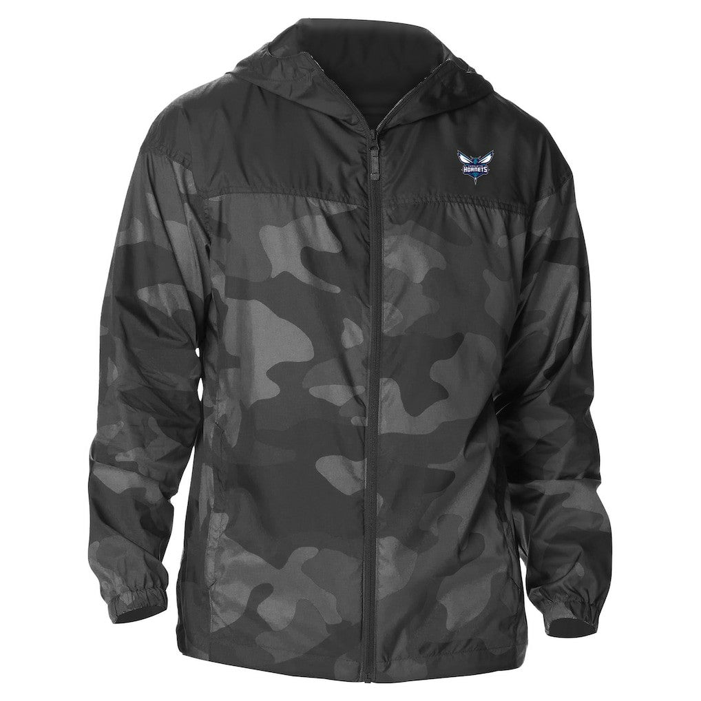 Charlotte Hornets Camo Flash Challenger Windbreaker Full-Zip Jacket - Black shop