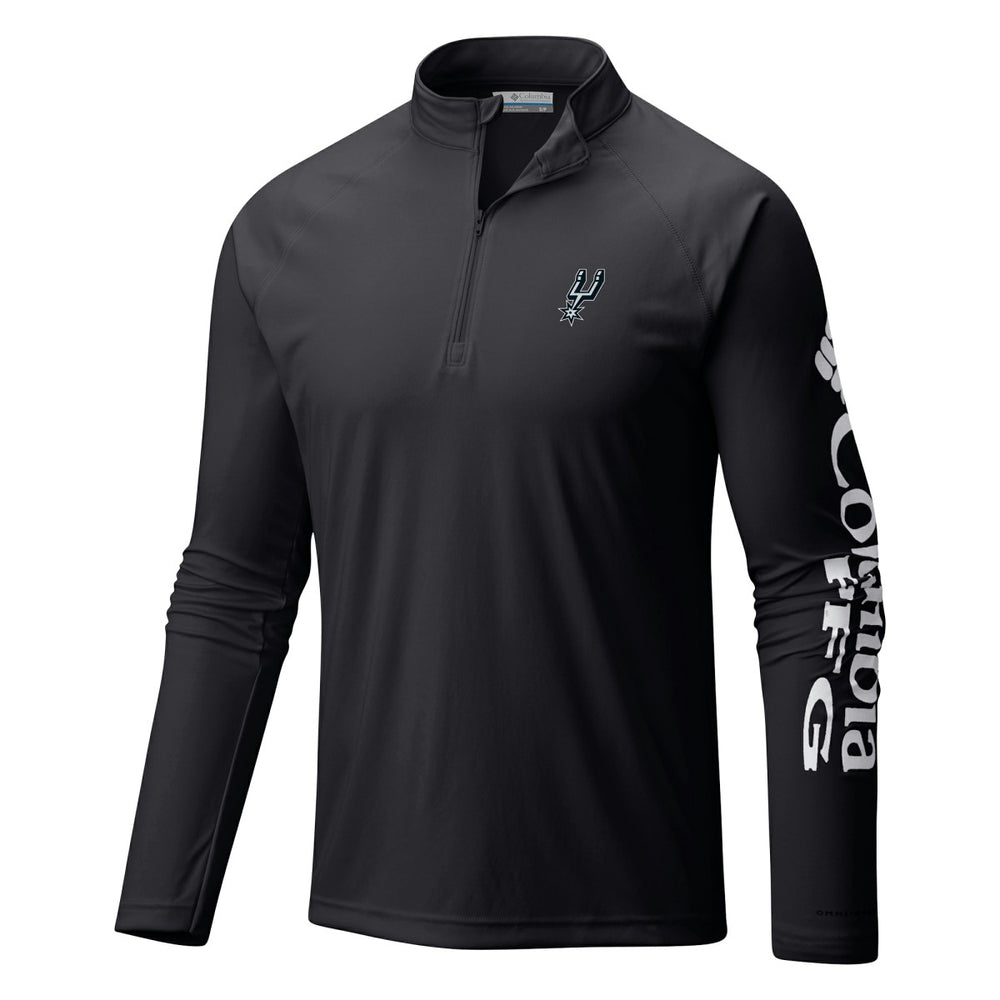 San Antonio Spurs Terminal Tackle Raglan Omni-Shade Quarter-Zip Jacket - Black sale