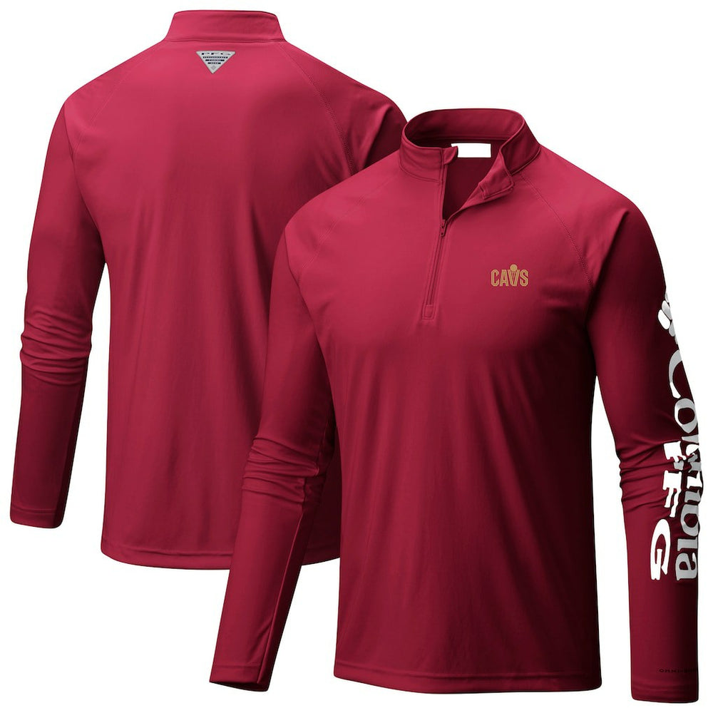 Cleveland Cavaliers Terminal Tackle Raglan Omni-Shade Quarter-Zip Jacket sale - Wine on sale