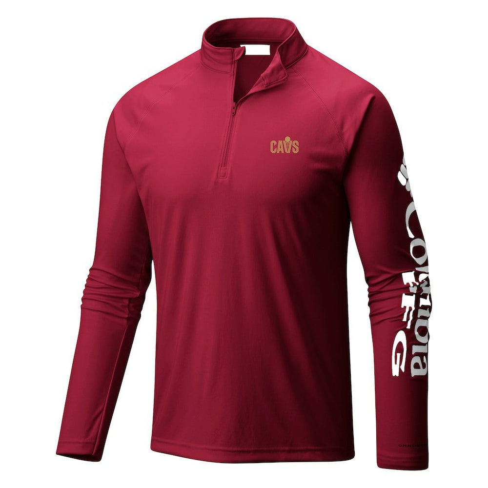 Cleveland Cavaliers Terminal Tackle Raglan Omni-Shade Quarter-Zip Jacket sale - Wine on sale