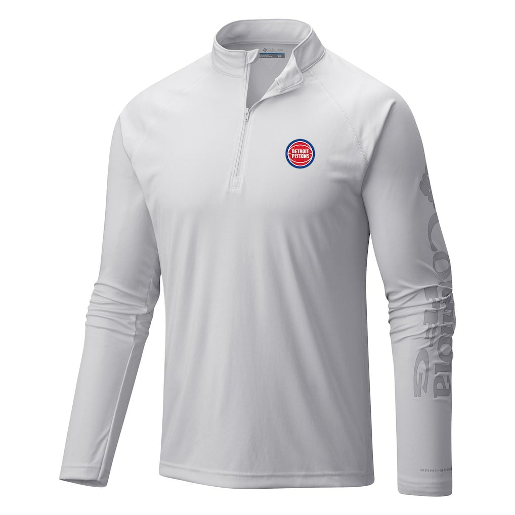 Detroit Pistons Terminal Tackle Raglan Omni-Shade Quarter-Zip Jacket sale - White cheap