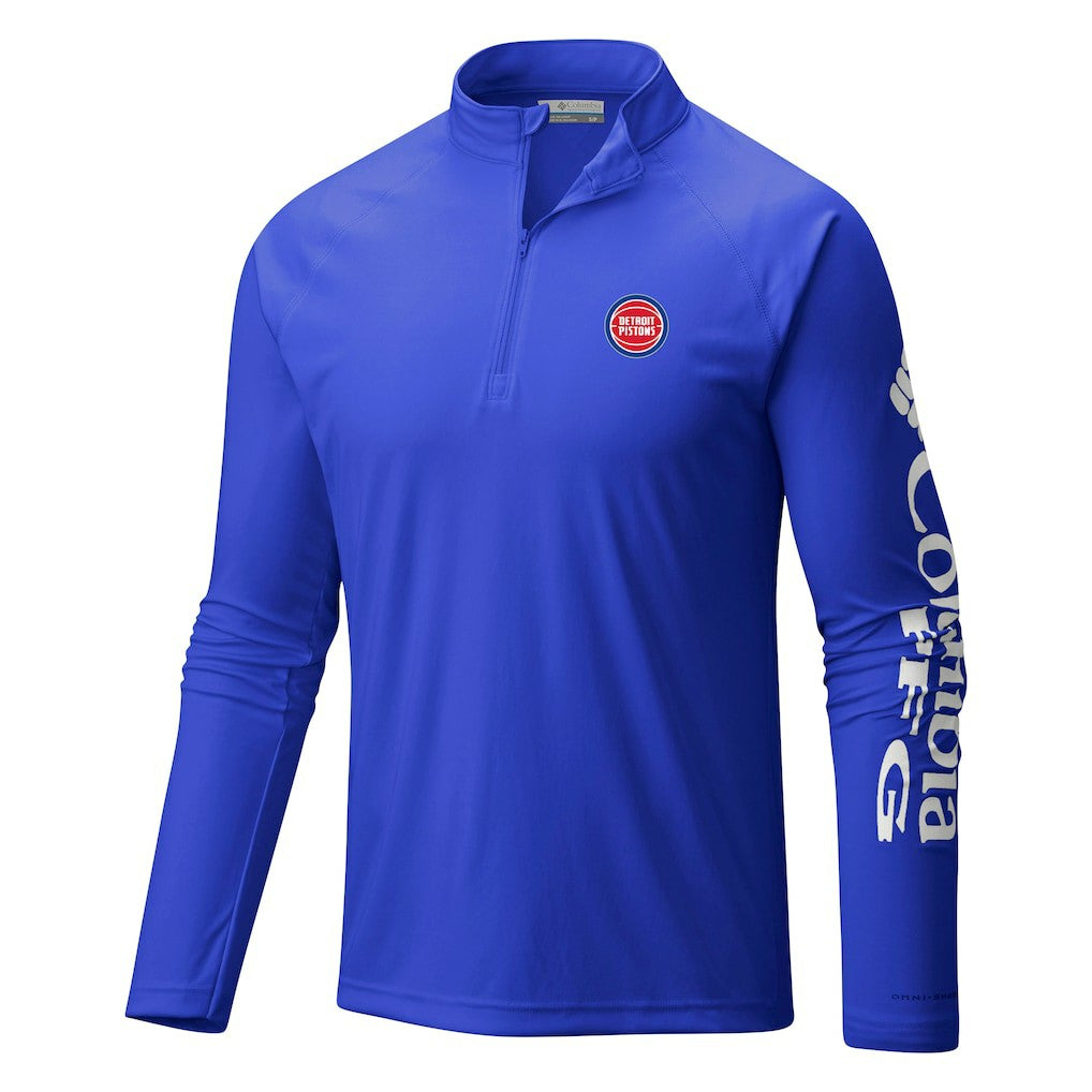 Detroit Pistons Terminal Tackle Raglan Omni-Shade Quarter-Zip Jacket sale - Blue sale