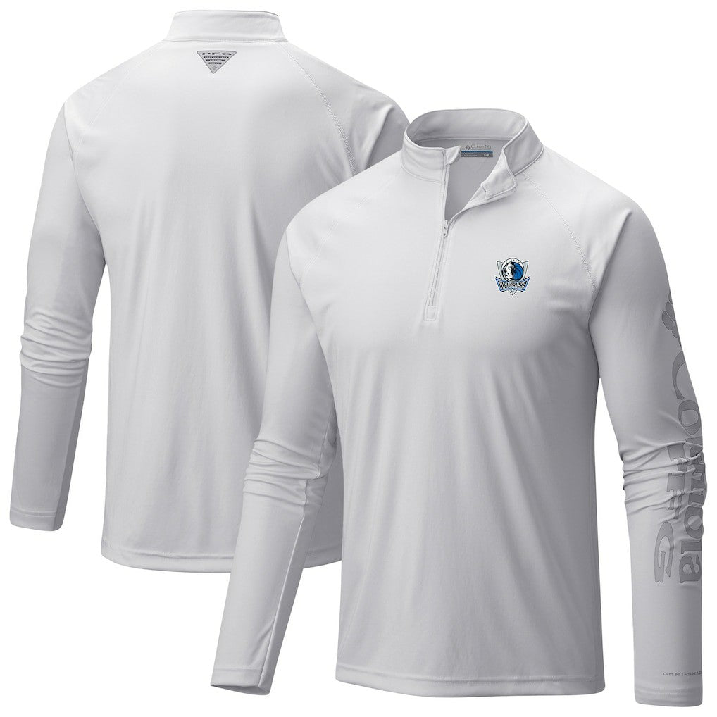 Dallas Mavericks Terminal Tackle Raglan Omni-Shade Quarter-Zip Jacket sale - White on sale