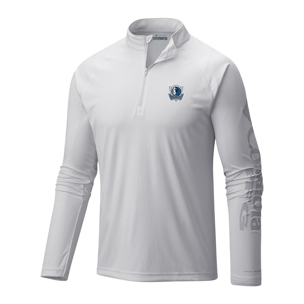 Dallas Mavericks Terminal Tackle Raglan Omni-Shade Quarter-Zip Jacket sale - White on sale
