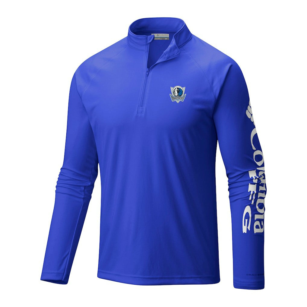 Dallas Mavericks Terminal Tackle Raglan Omni-Shade Quarter-Zip Jacket sale - Blue discount