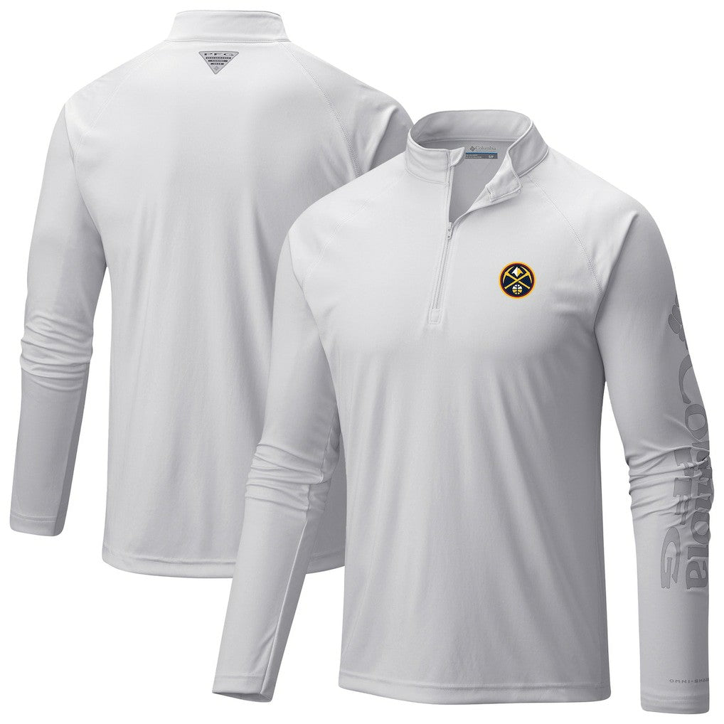 Denver Nuggets Terminal Tackle Raglan Omni-Shade Quarter-Zip Jacket sale - White sale