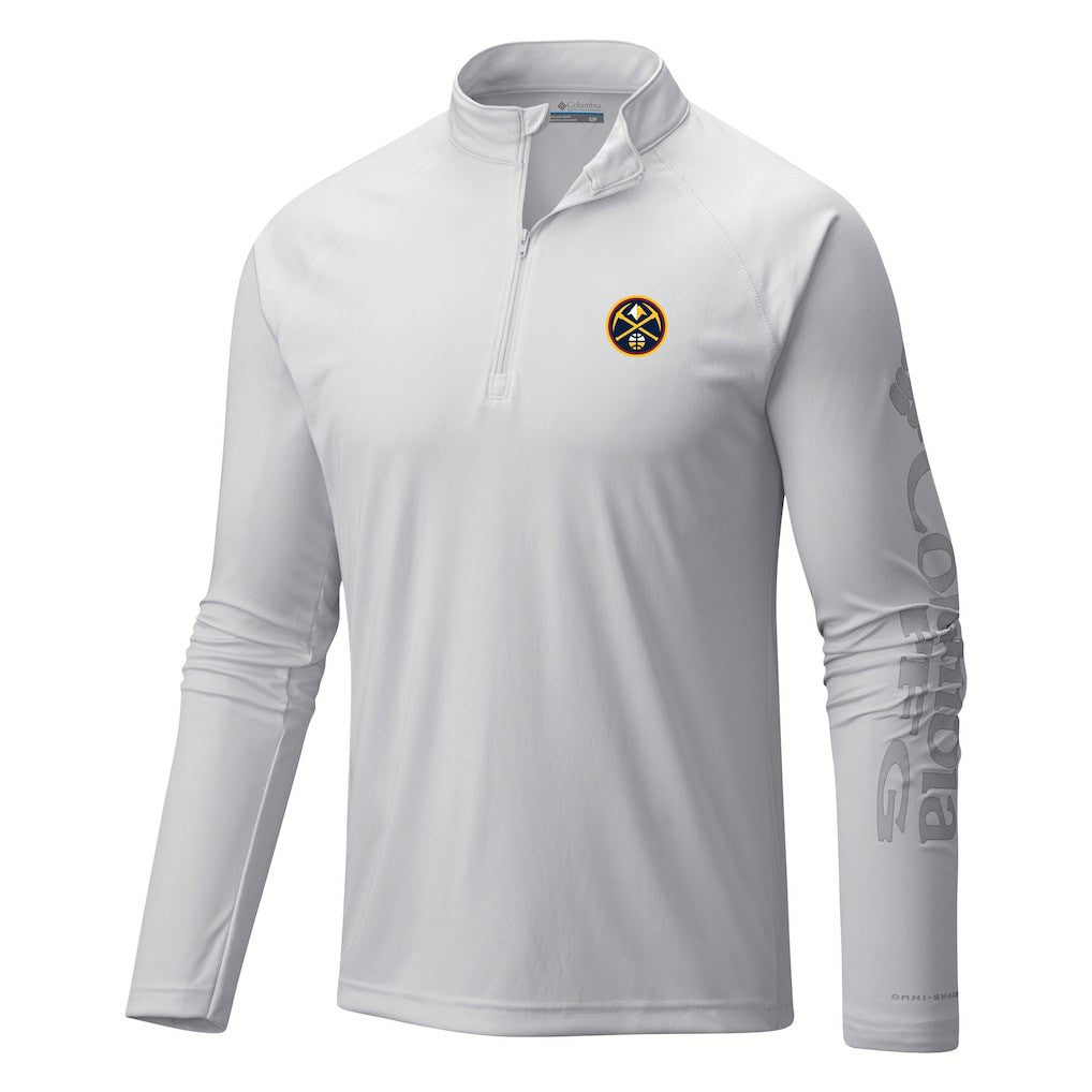 Denver Nuggets Terminal Tackle Raglan Omni-Shade Quarter-Zip Jacket sale - White sale
