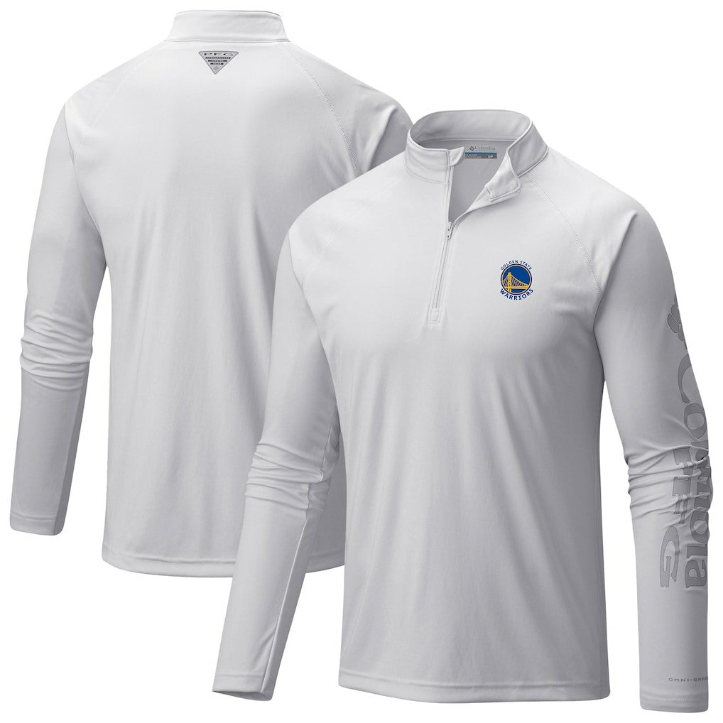 Golden State Warriors Terminal Tackle Raglan Omni-Shade Quarter-Zip Jacket sale - White discount
