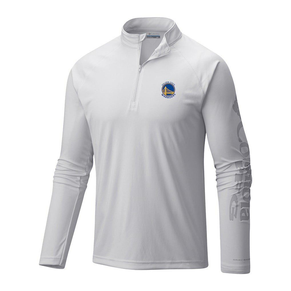 Golden State Warriors Terminal Tackle Raglan Omni-Shade Quarter-Zip Jacket sale - White discount