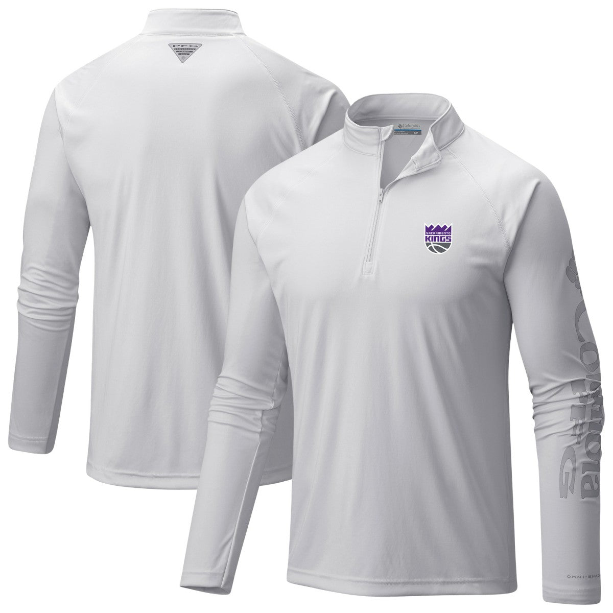Sacramento Kings Terminal Tackle Raglan Omni-Shade Quarter-Zip Jacket - White for sale