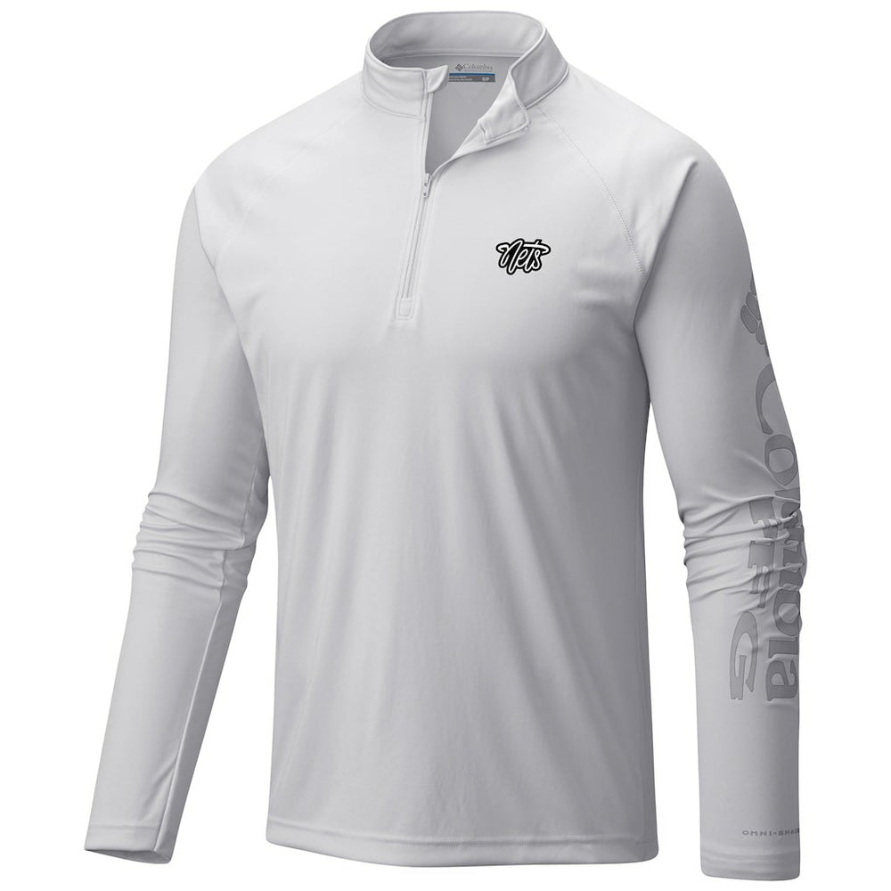 Brooklyn Nets Terminal Tackle Raglan Omni-Shade Quarter-Zip Jacket - White shop