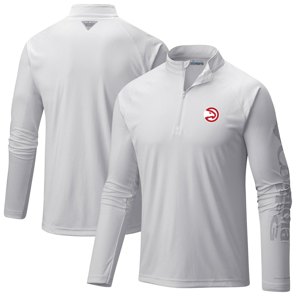 Atlanta Hawks Terminal Tackle Raglan Omni-Shade Quarter-Zip Jacket - White outlet